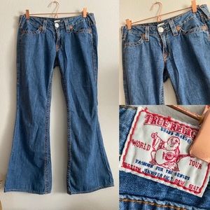 True Religion Flare Jeans Lightweight Soft Womens 30 Low Rose